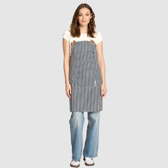 Business & Pleasure Co. Navy and White Apron - Picture 1 of 3